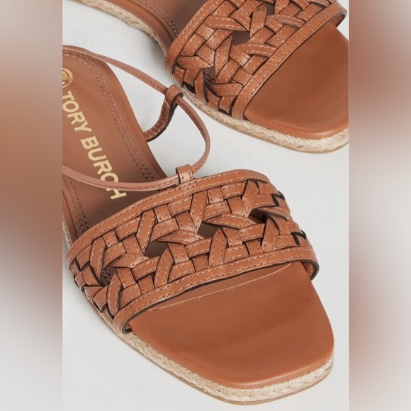 Tory Burch Women's Basket-Weave Espadrille Sandals - Aged Camello size 8.5 - Picture 2 of 6